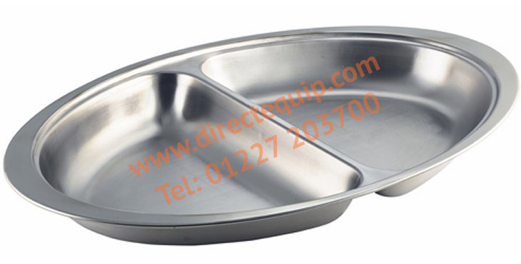 Stainless Steel Two Division Dish in 2 Sizes