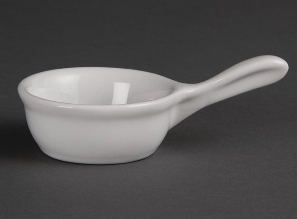Olympia Whiteware Miniature Pan Shaped Bowls 35ml 1.2oz