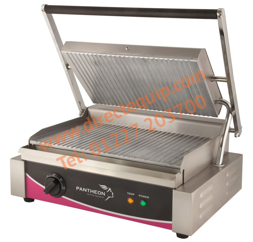 Pantheon 450mm Chrome Ribbed Contact Grill CPG