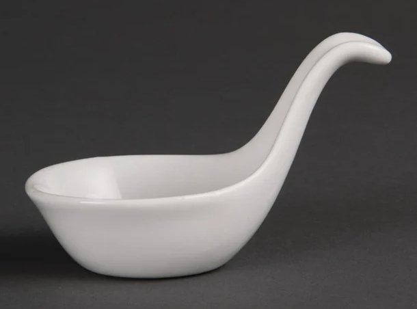 Olympia Whiteware Miniature Spoon Shape Dipping Bowls