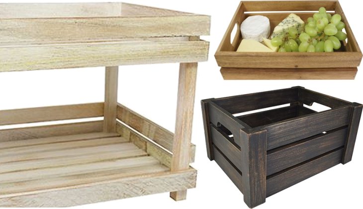 Display Wood Boxes & Crates