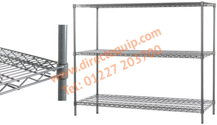 Nylon Coated Wire Shelving 3 Tier