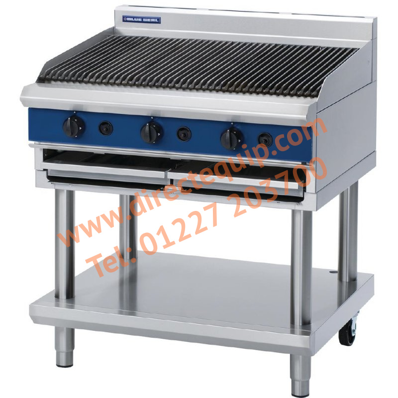 Blue Seal 900mm Gas Chargrill on Leg Stand G596-LS