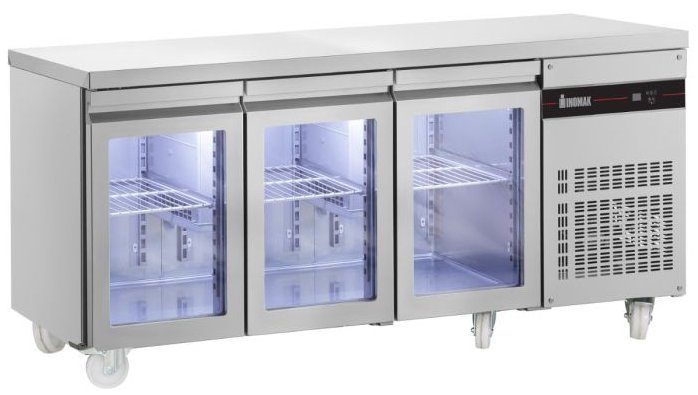 Inomak 2, 3 or 4 Door Refrigerated 1/1 GN Counter with Glass Doors