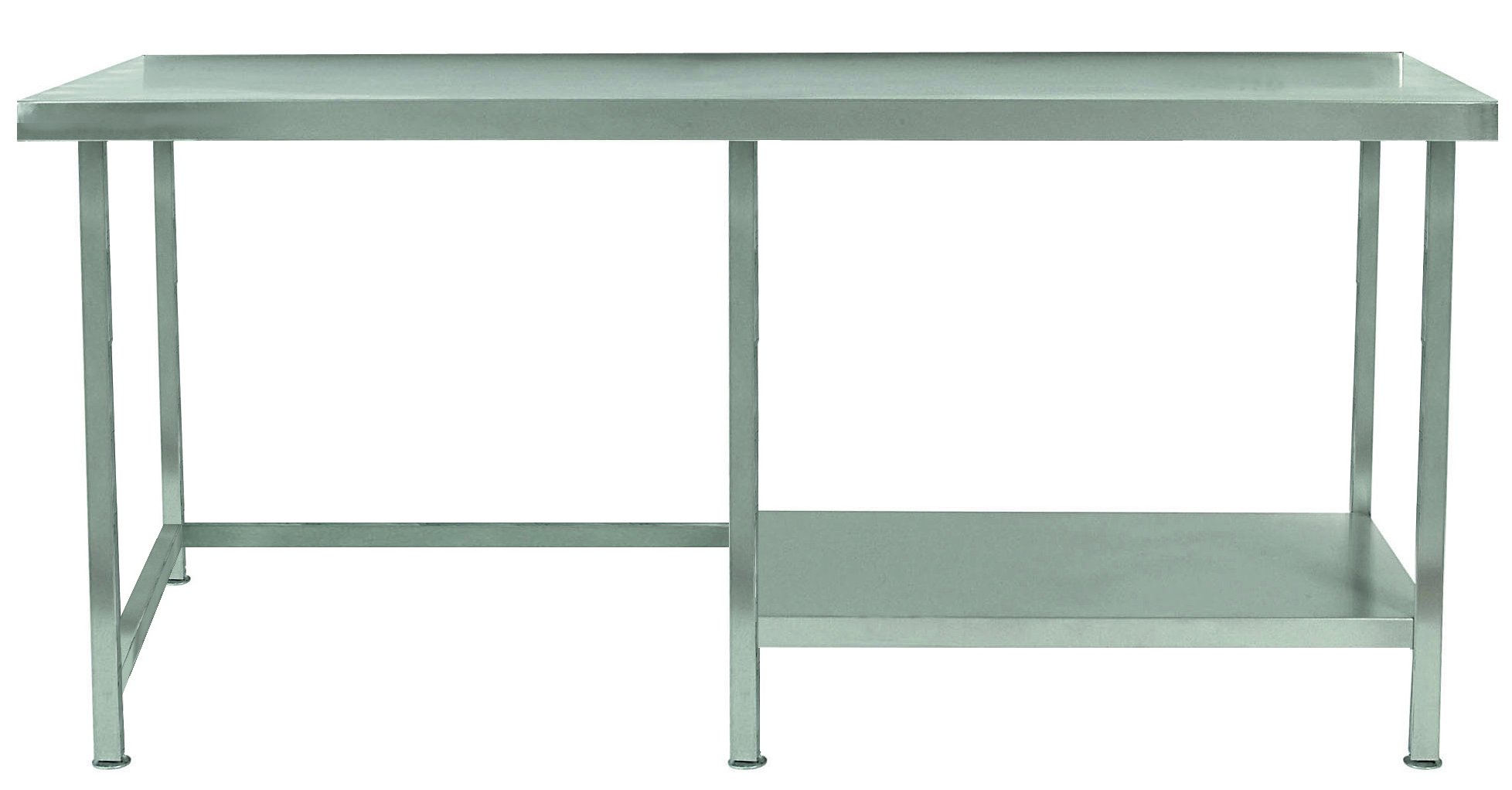 Stainless Steel Table with Right Side Undershelf. In a Choice of 9 Widths & 3 Depths