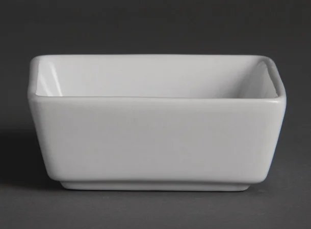 Olympia Whiteware Miniature Square Dishes 90ml 85mm