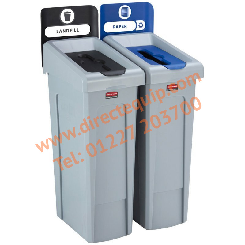 Rubbermaid Slim Jim Recycling Station Landfill & Paper