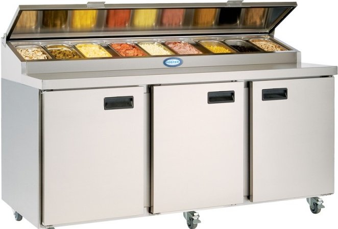3 Door Refrigerated Pizza & Salad Prep Counters