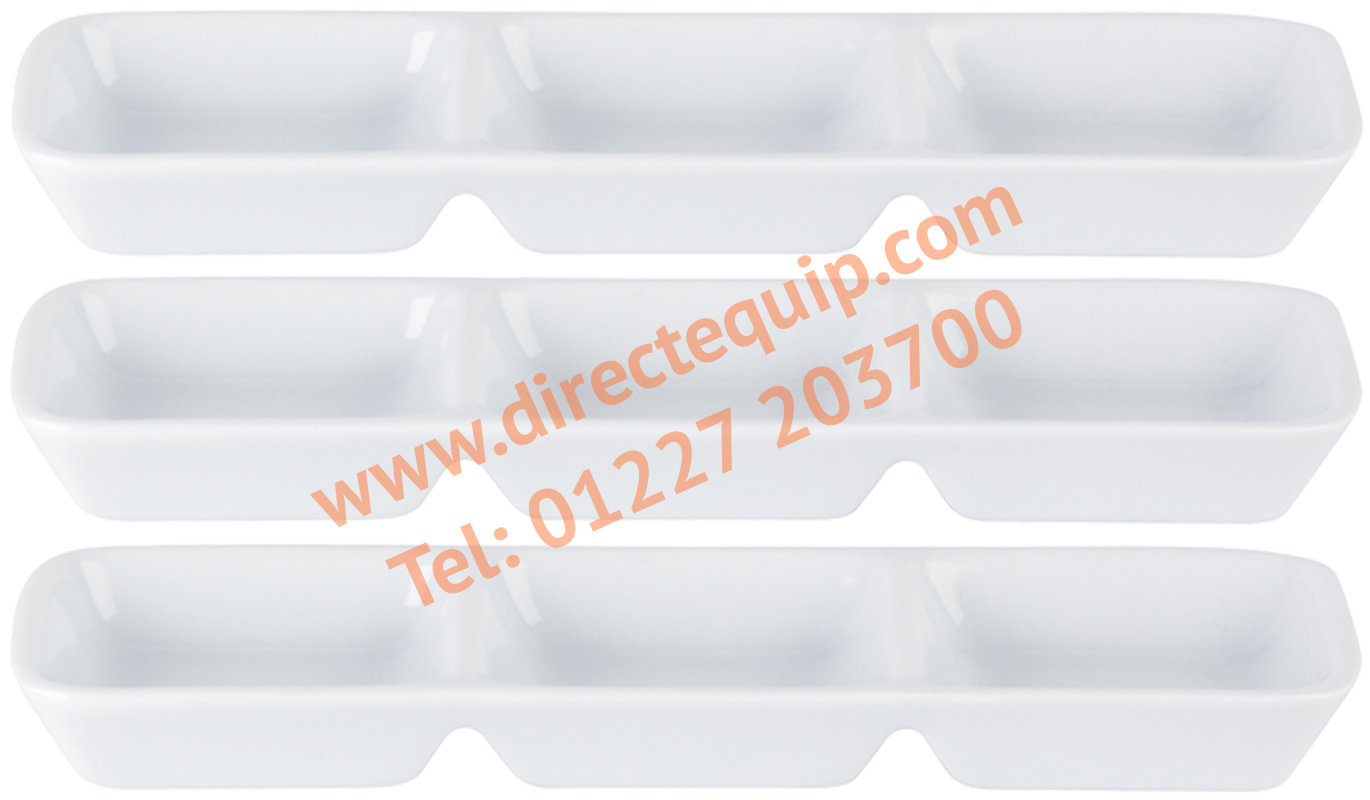 Porcelite Three Division Dip Trays
