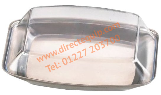 Stainless Steel Butter Dish & Clear Lid