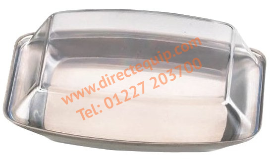 Stainless Steel Butter Dish & Clear Lid