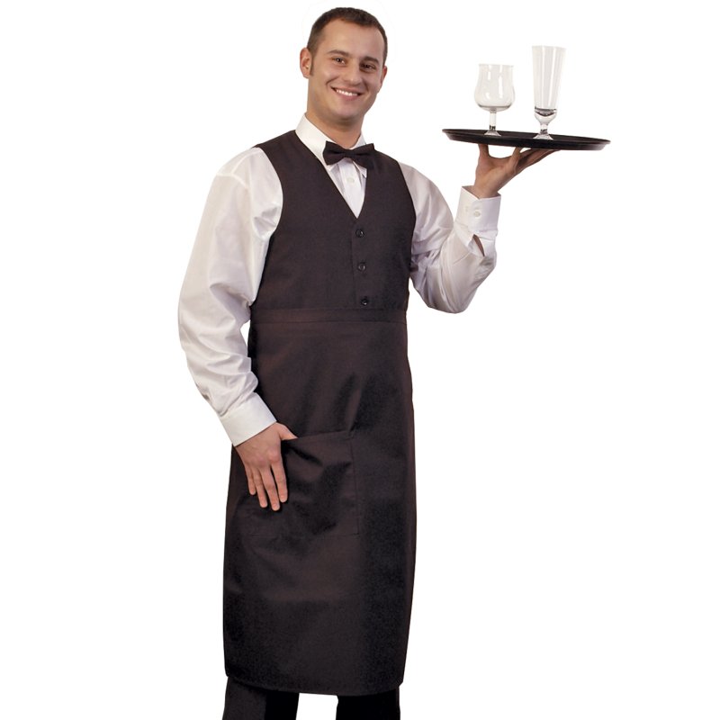 Bistro Apron Black with Pocket and Pencil Divide
