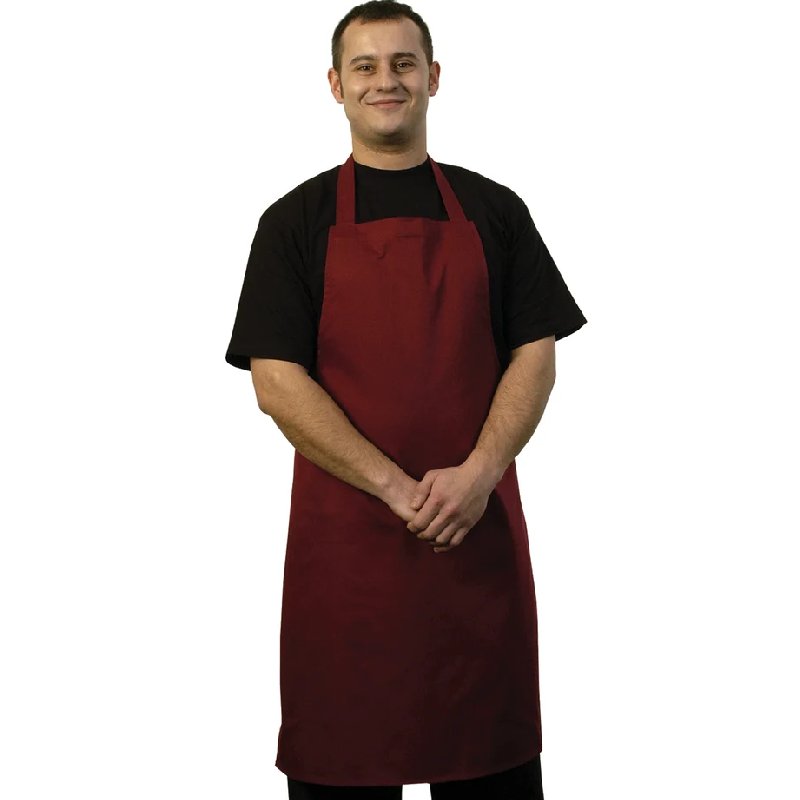Catering Bib Apron - Claret 