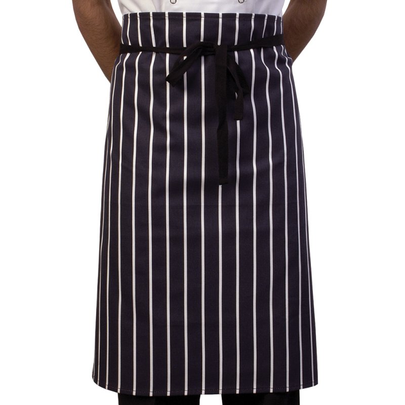 Butchers Stripe Blue Waist Apron