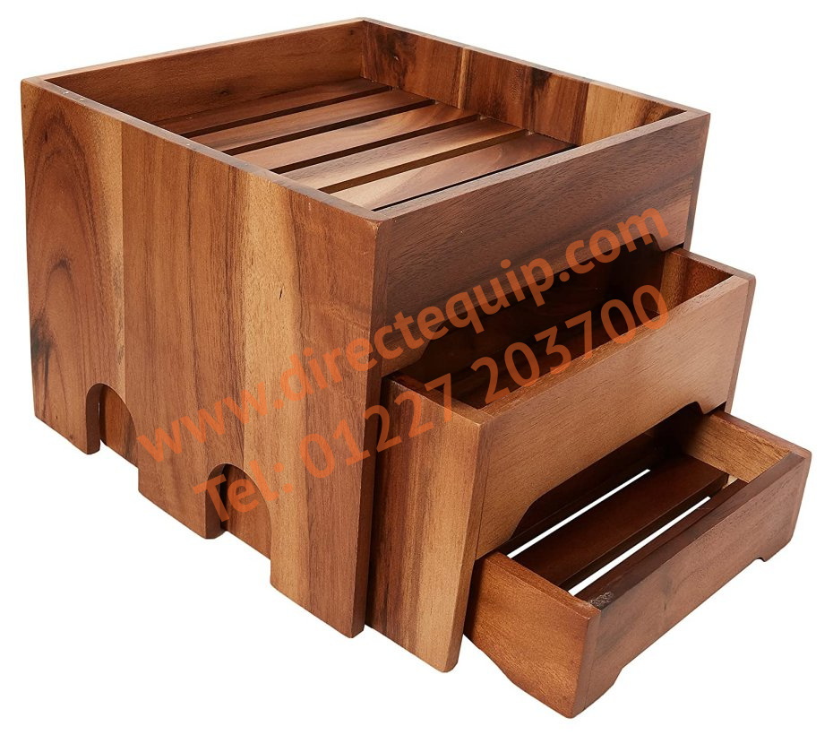 Acacia Wood 3 Drawer Display Box