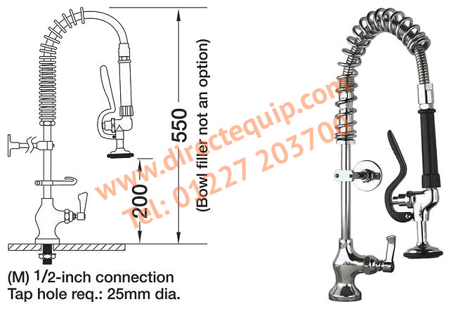 Aquajet 10 Super Short, Deck Mounted Pre-Rinse Spray AJPR10-SS