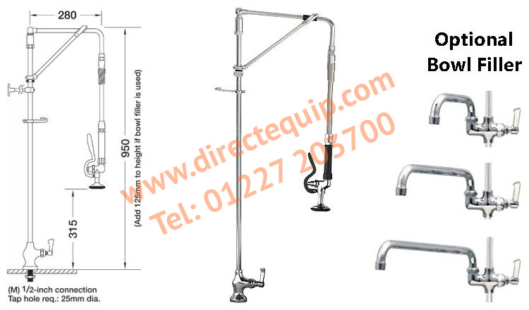 Aquajet 10H Hangman, Deck Mounted Pre-Rinse Spray AJPR10-HM