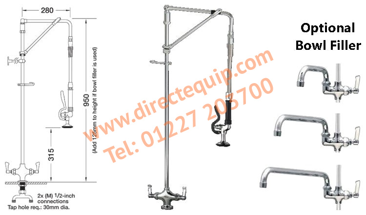 Aquajet 20H Hangman, Deck Mounted Pre-Rinse Spray AJPR20-HM