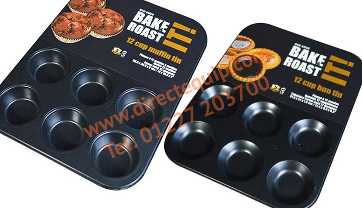 Non-Stick 12 Cup Bun Tins in 2 Sizes