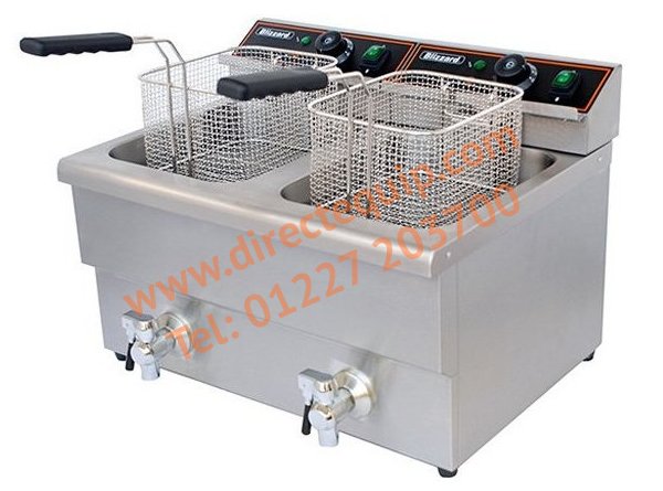 Blizzard 2 x 8Ltr Twin Tank Table Top Fryer BF8-8