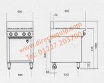 Blue Seal C6D Cobra 6 Burner Gas Hob on Cabinet Base W600mm
