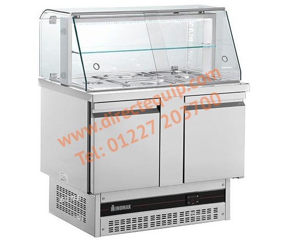 Inomak BSV7300-HC 2 Door Compact Saladette Counter with Glass Display W1080mm