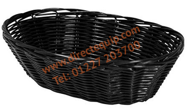Black Oval Polyrattan Baskets