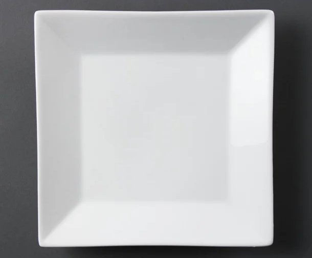 Olympia Whiteware Square Plates Wide Rim 250mm