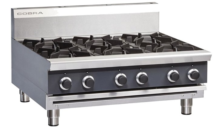 Blue Seal C9D-B Cobra 6 Burner Gas Hob Bench Model W900mm