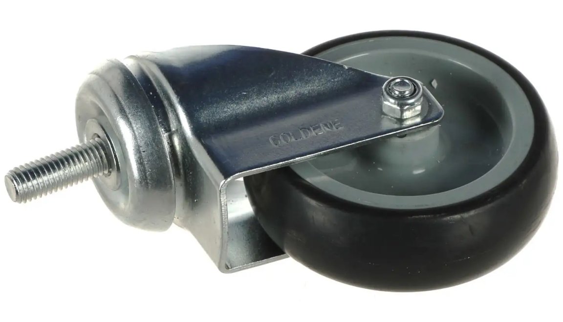Parry 100mm Dia Swivel Castor Grey Rubber M12 x 35mm