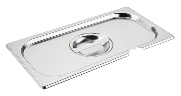 Vogue Stainless Steel 1/3 Gastronorm Notched Lid