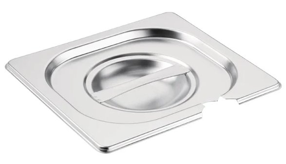 Vogue Stainless Steel 1/6 Gastronorm Notched Lid
