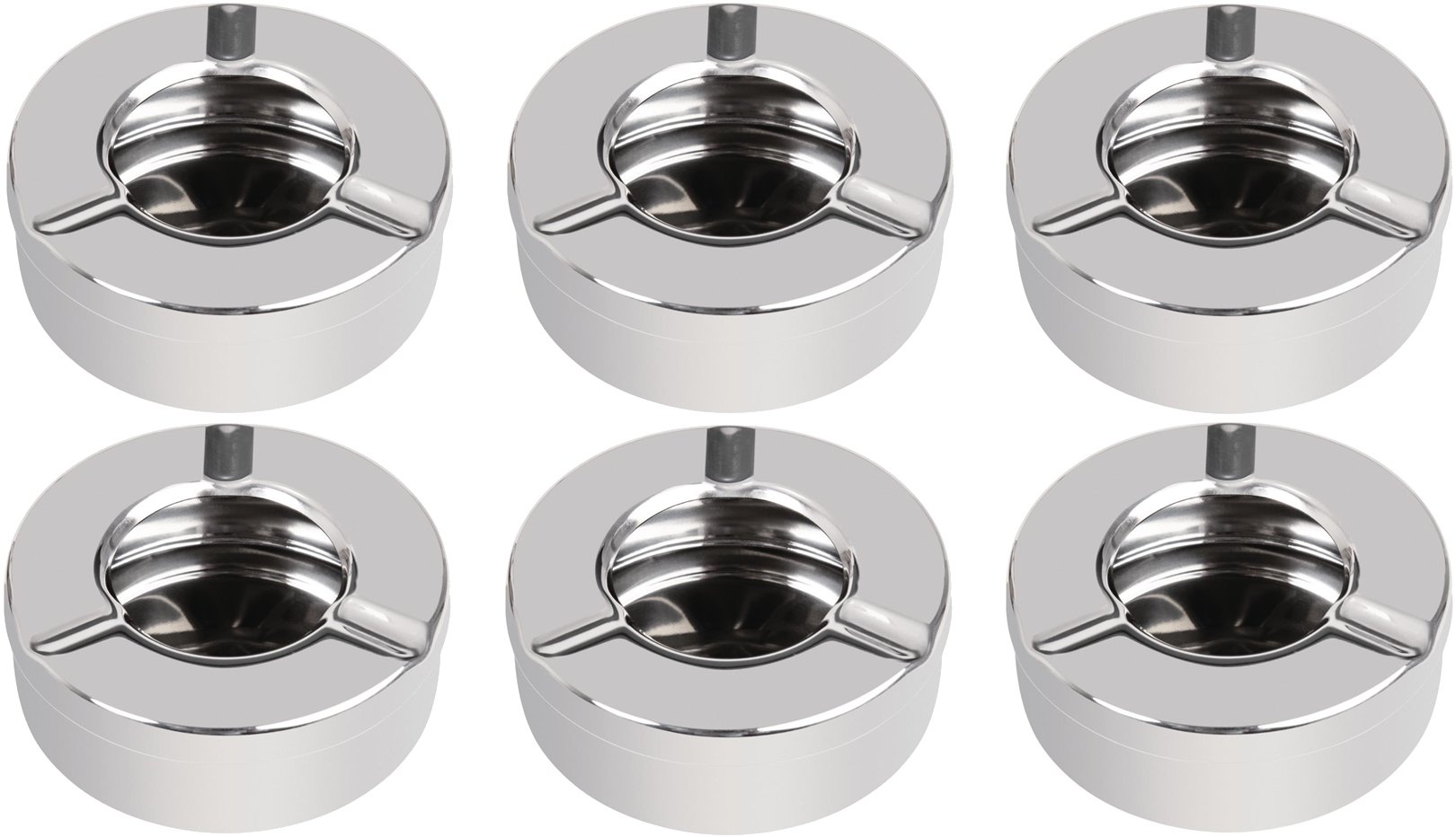 Olympia Stainless Steel Windproof Ashtray 90mm (6 Pack)