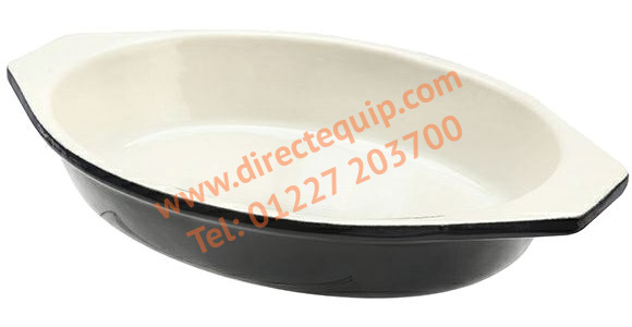 Black Cast Iron Oval Dish