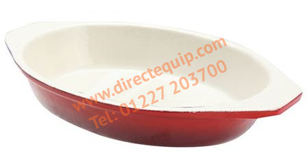 Red Cast Iron Oval Dish