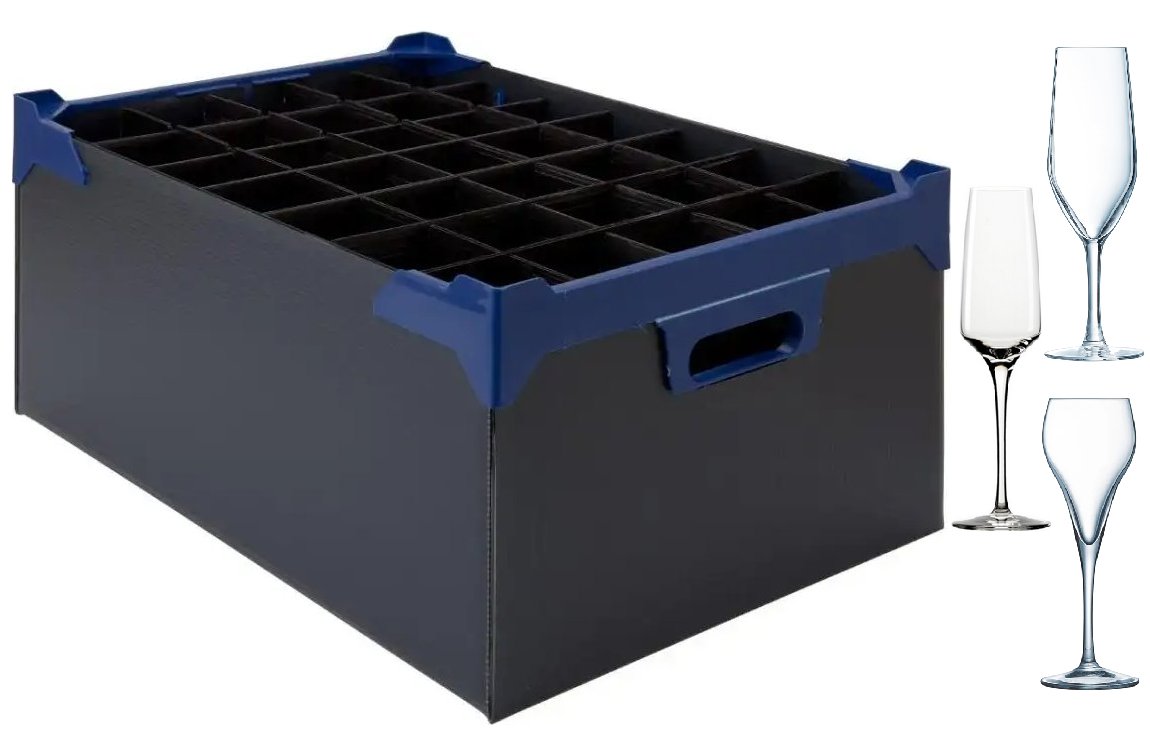 Beaumont Flute Glass Carry Box (5 Pack)