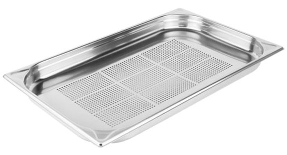 Vogue Heavy Duty Stainless Steel Perforated 1/1 Gastronorm Pan Depth 40mm