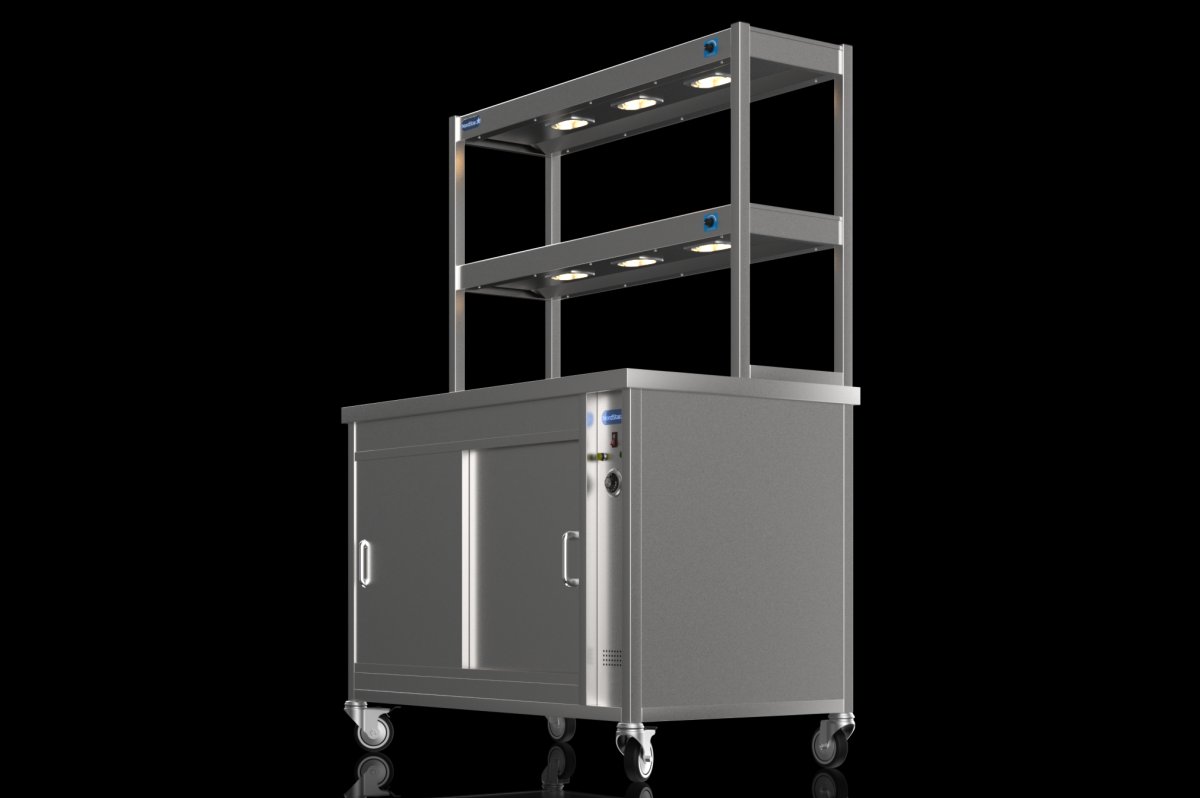 NordStar DTC1200 Hot Cupboard & Two Tier Heated Gantry with Dimmer W1200mm