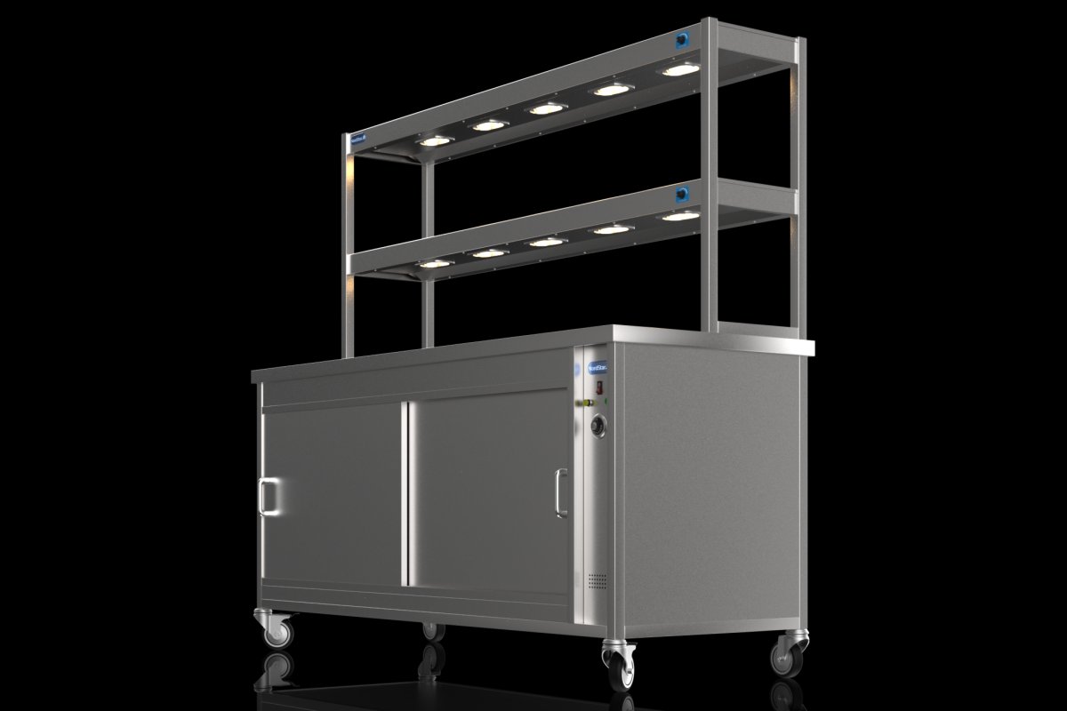 NordStar DTC1800 Hot Cupboard & Two Tier Heated Gantry with Dimmer W1800mm