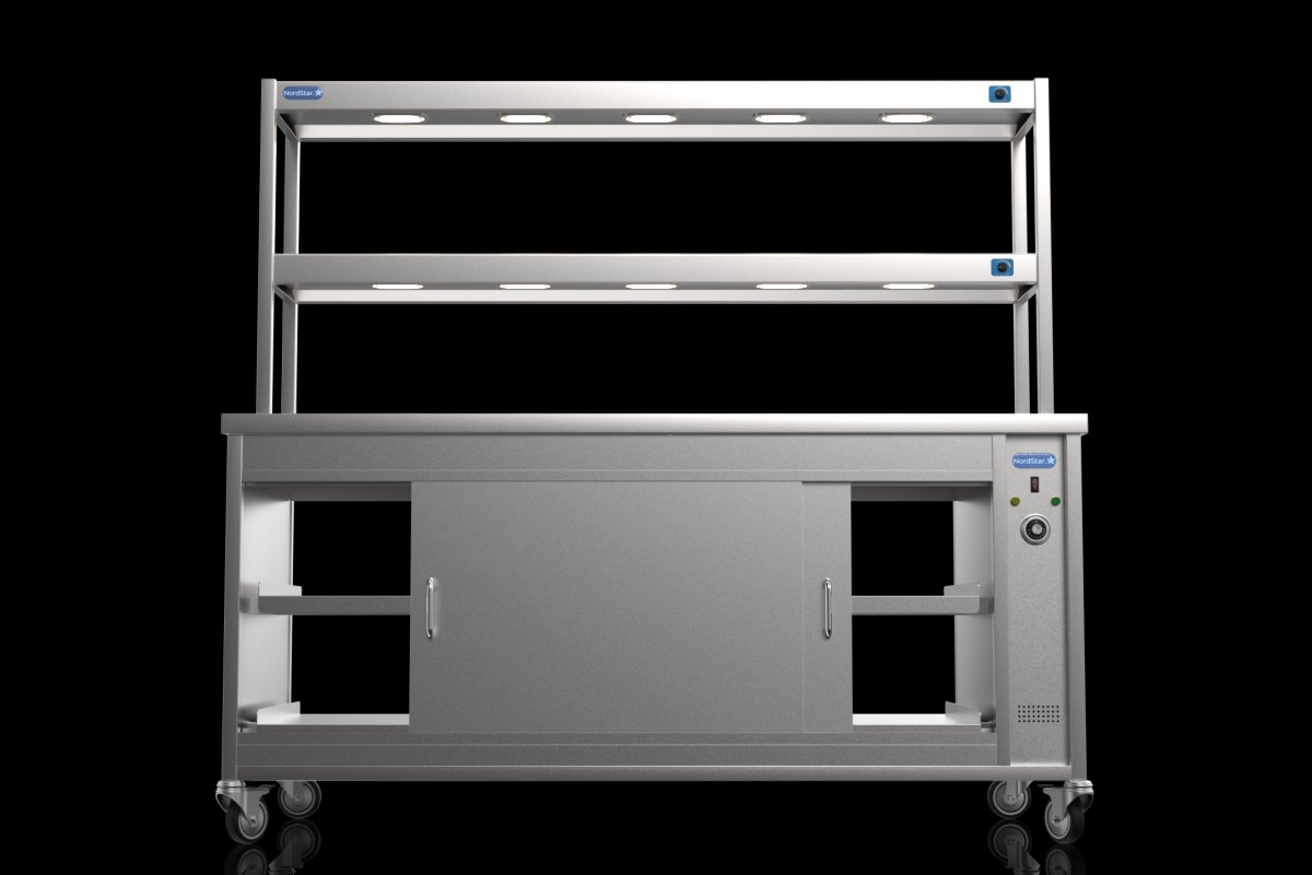 NordStar DTC1800P Pass Through  Hot Cupboard & Two Tier Heated Gantry with Dimmer W1800mm