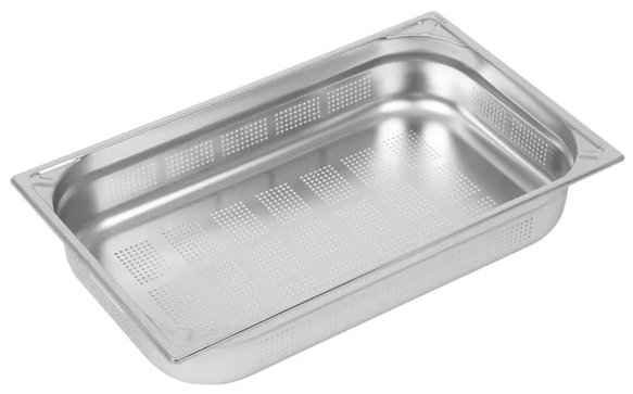 Vogue Heavy Duty Stainless Steel Perforated 1/1 Gastronorm Pan Depth 100mm