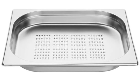 Vogue Stainless Steel Perforated 1/2 Gastronorm Pan Depth 40mm