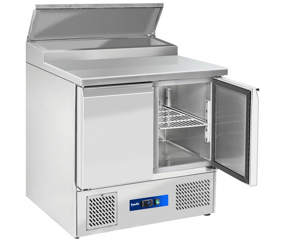 Prodis EC-2PREP 2 Door Fridge Prep Counter 5 x 1/6 GN Topping Well W900mm