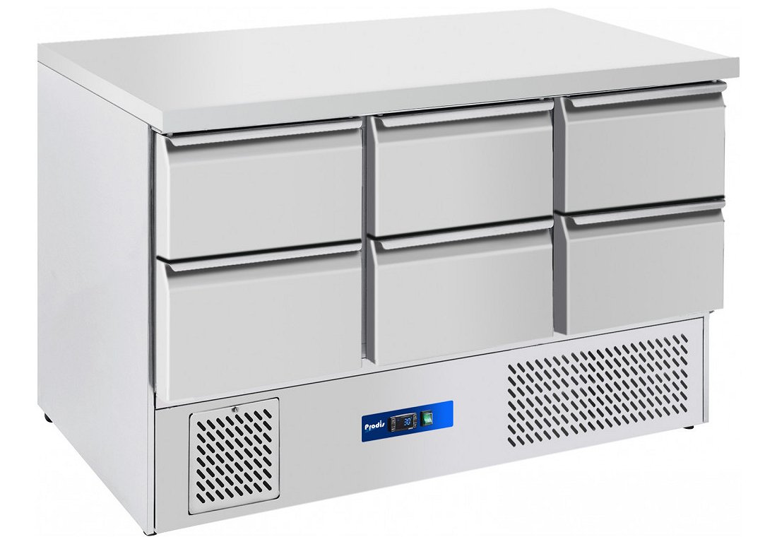 Prodis 6 Drawer Saladette Counter W1365mm EC-6DSS