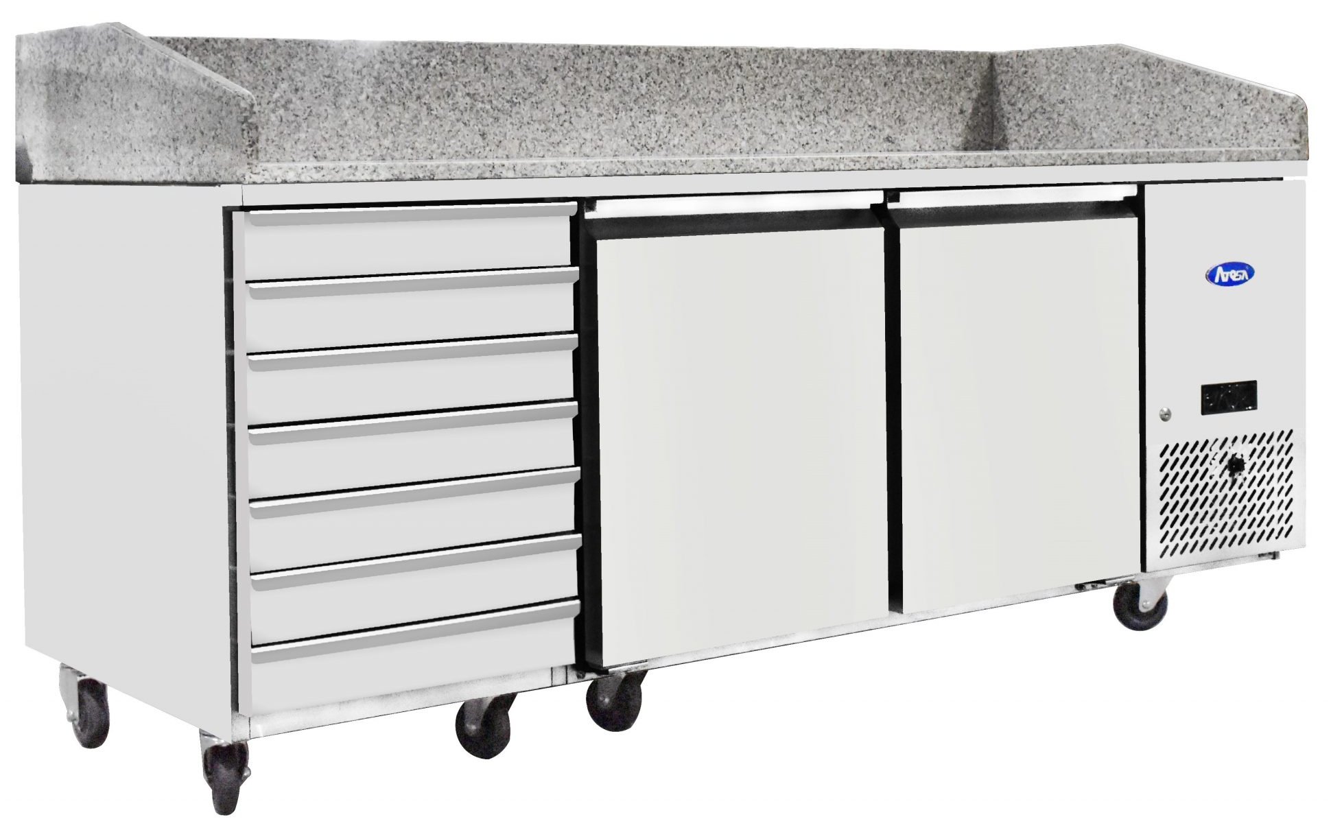 Atosa EPF3480GR 2 Door, 7 Drawer Refrigerated Pizza Counter Marble Top W2010mm