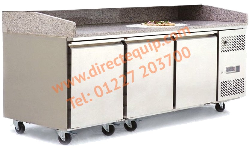 Atosa EPF3485GR 3 Door Refrigerated Pizza Counter Granite Top W2010mm