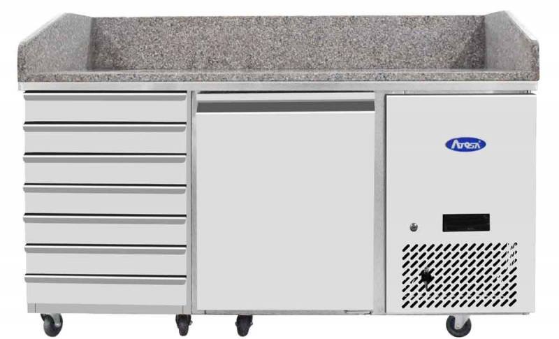Atosa EPF3490GR 1 Door, 7 Drawer Refrigerated Pizza Counter Marble Top W1510mm