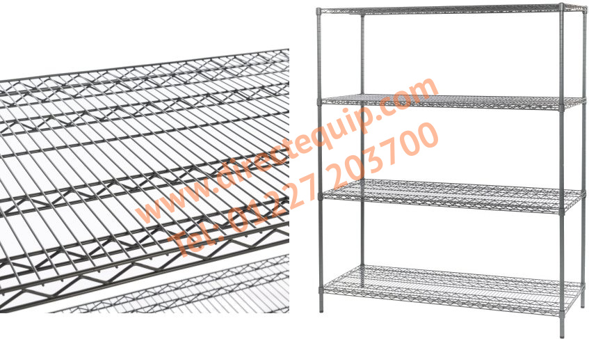 Nylon Coated Wire Shelving 4 Tier