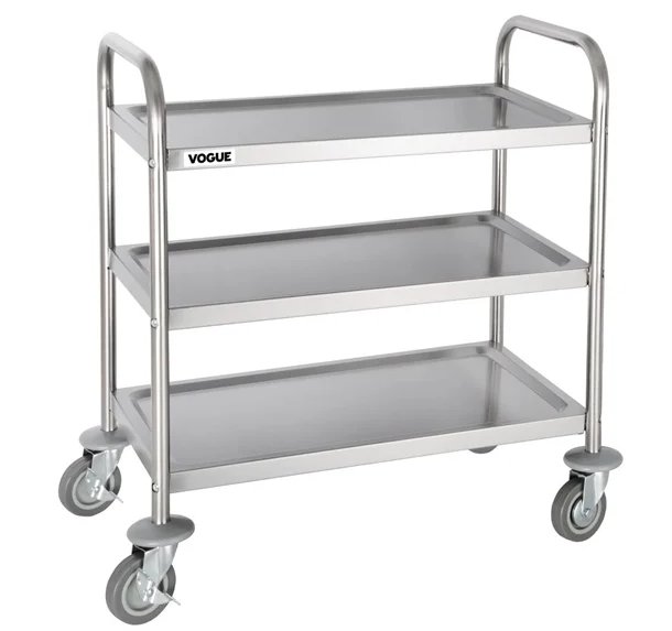 Stainless Steel 3 Tier Clearing Trolley Small