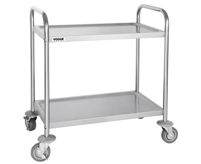Stainless Steel 2 Tier Clearing Trolley Small
